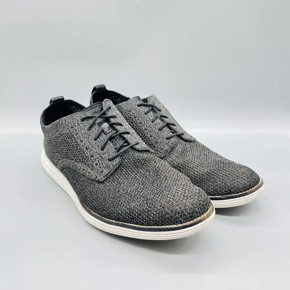 Cole Haan Shoes Mens 12 Gray Knit Lace Up Casual Sneakers Comfort Lightweight